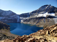 from the col, the stunning Lake McArthur comes into view