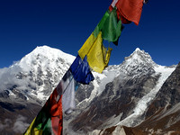 prayer flags blowing in the wind