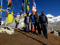 (L-R) Raj, Myself, Megan and Nabaraj on the summit of Tsergo Ri