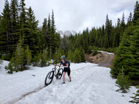 we hit some deeper snow near Tombstone Pass...