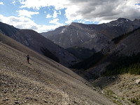 hiking in high over Outlaw Creek