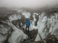 Myself at the toe of Rae Glacier