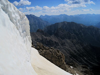 a rib of snow attached to the ridge