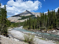 the Elbow River with Threepoint Mountain behind